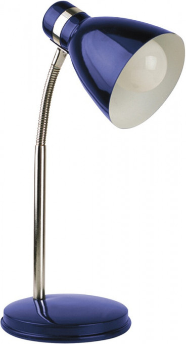 Lampa de birou Patric 4207, cu intrerupator, orientabila, 1xE14, albastra, IP20, Rabalux