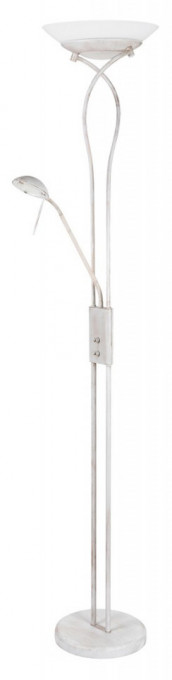 Lampadar Gamma Trend, metal, sticla, negru mat, alb, 2 becuri, dulie E27, G9, 4554, Rabalux