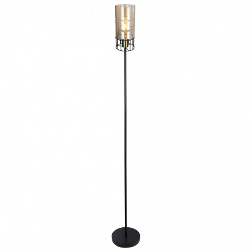 Lampadar Ideal KL107007, cu intrerupator, 1xE27, bronz+fumuriu+negru, IP20, Klausen