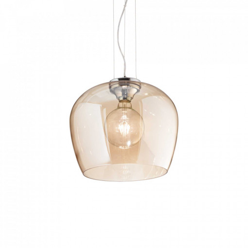 Pendul BLOSSOM SP1, metal, sticla, ambra, 1 bec, dulie E27, 241524, Ideal Lux