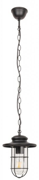 Pendul de exterior Pavia, metal, negru mat, transparent, 1 bec, dulie E27, 8070, Rabalux
