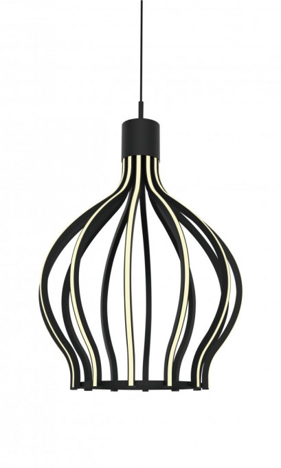Pendul LED Horizon, 60 W, 3000 lm, lumina calda (3000K), negru, alb, metal, Klausen