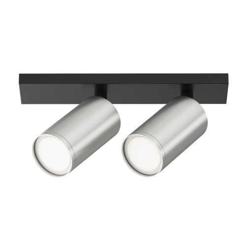 Plafoniera Focus C051CL-U-02BS, 2xGU10, 20W, neagra+argintie, IP20, Maytoni