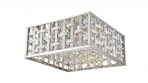 Plafoniera LED Columbus KL140001, 20W, 1800lm, lumina calda, IP20, crom, Klausen