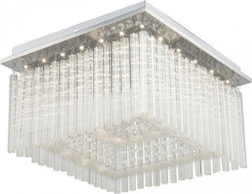 Plafoniera LED Danielle 2448, 21W, 1750lm, lumina neutra, IP20, crom+transparenta, Rabalux