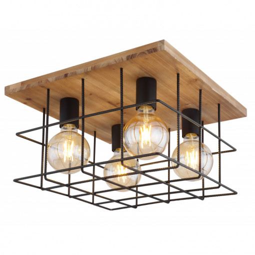 Plafoniera Merril 15530-4D, 4xE27, maro+neagra, IP20, Globo Lighting