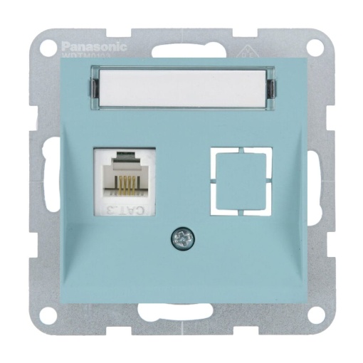 Priza internet cat 6, IP20, Turcoaz, Panasonic Karre Plus 55 Soft Touch