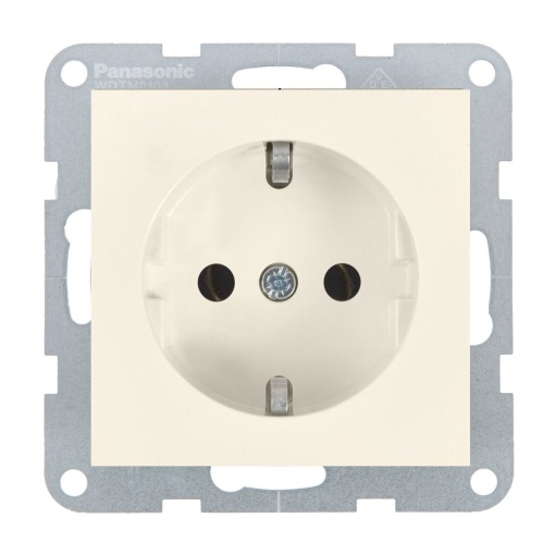Priza simpla cu impamantare 16A, IP20, Bej, Panasonic Karre Plus 55