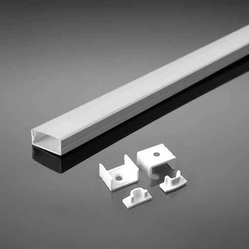 Profil aluminiu banda led aplicat, 2 metri, alb, V-TAC