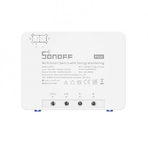 Releu inteligent Wi-Fi cu monitorizare a energiei Sonoff POWR3 (25A/5500W)