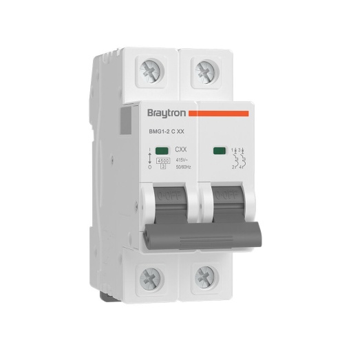 Siguranta automata 2P, 25A, curba de declansare C, capacitate de rupere 4.5kA, Braytron