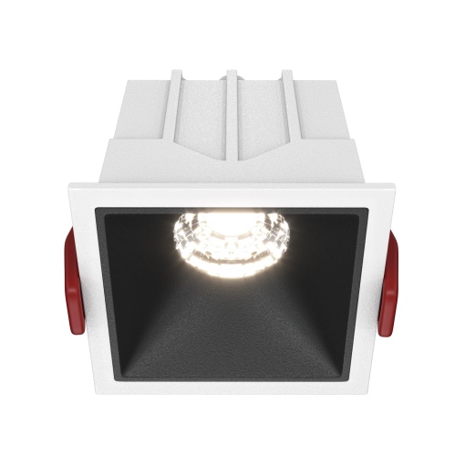 Spot LED incastrat Maytoni DL043-01-10W4K-D-SQ-WB, 10W, 500lm, 4000K, IP20, alb-negru, dimabil