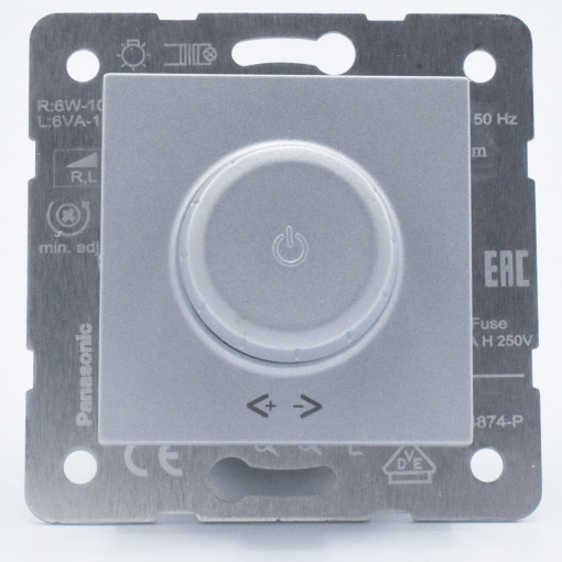 Variator rotativ pentru LED, 6-100W, IP20, Argintiu, Panasonic Arkedia Slim