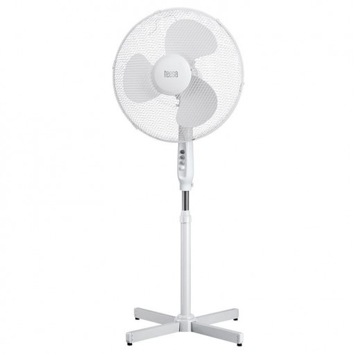 Ventilator cu picior 45W, 3 viteze, oscilatie 90 de grade, alb, Teesa