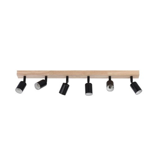 Aplica de perete Dabi, 6xGU10, negru/lemn, Masterled