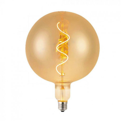 Bec LED Decorativ Filament Spiralat, 4W, lumina calda (2700K), 250 lm,