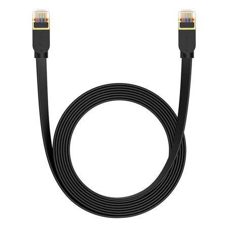 Cablu de retea Ethernet RJ45, Cat 7 UTP, plat, 5 m, negru, Baseus
