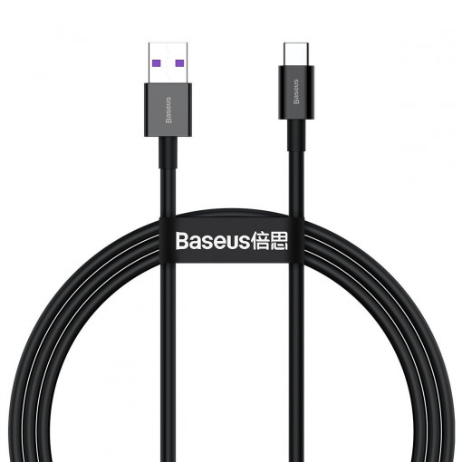 Cablu USB-C, 66W, 1m, negru, Baseus