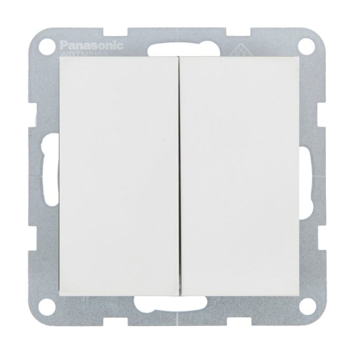 Intrerupator dublu 10A, IP20, Seashell, Panasonic Karre Plus 55 Soft Touch