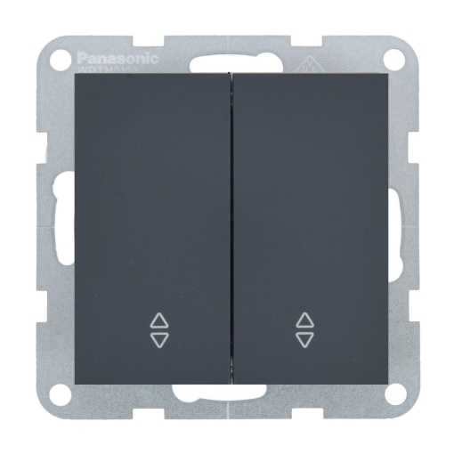 Intrerupator dublu cap scara 10A, IP20, Night, Panasonic Karre Plus 55 Soft Touch