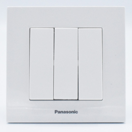 Intrerupator triplu Karre Plus Panasonic, ST, alb