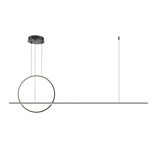 Lustra LED Halo MOD247PL-L49BK, 40W, 1500lm, lumina calda+neutra, IP20, neagra, Maytoni