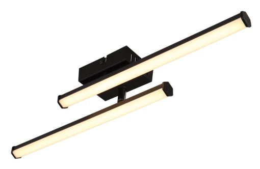 Lustra LED Kirina, 2 brate, 12W, 860 lm, lumina calda (3000 K), IP20, negru mat/opal, Globo Lighting