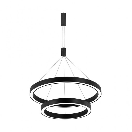 Lustra LED rotunda Lina, 65W, 6500 lm, temperatura de culoare ajustabila(3000-6000 K), neagra, Braytron