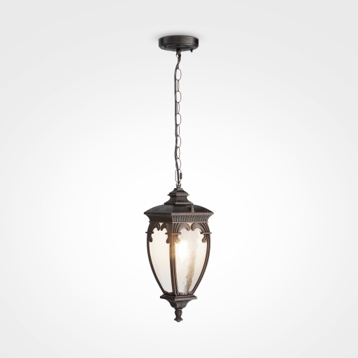 Pendul pentru exterior Fleur O414PL-01BZ, 1xE27, negru+transparent, IP44, Maytoni