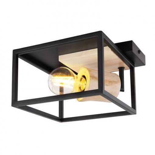 Plafoniera Hagar 15477D, 1xE27, neagra, IP20, Globo Lighting