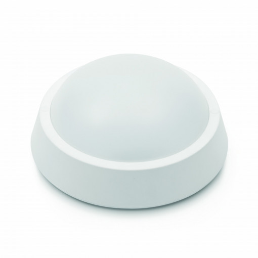 Plafoniera LED cu kit de emergenta 3 ore, 13W, 1050lm, lumina calda, IP65, alba, Optonica