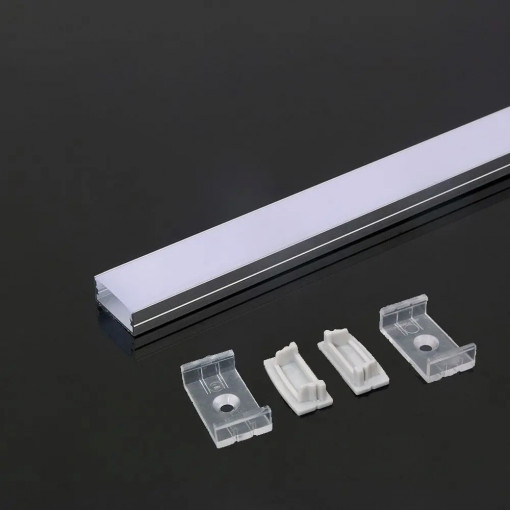 Profil aluminiu banda led, aplicat, lat, 2 metri, V-TAC
