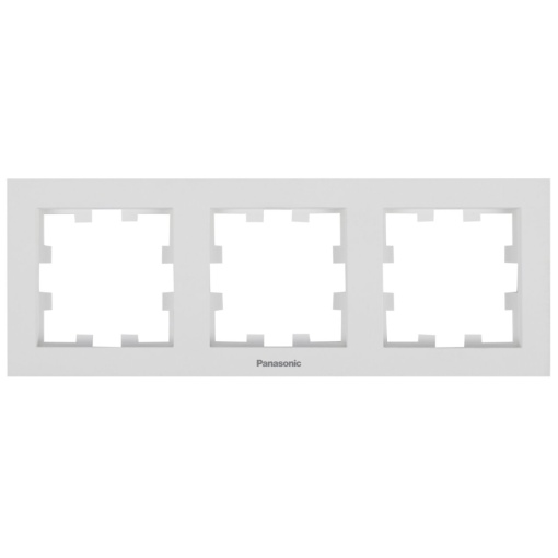 Rama tripla orizontala, IP20, Seashell, Panasonic Karre Plus 55 Soft Touch [1]- savelectro.ro
