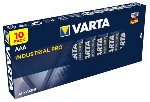 Set 10 baterii R3 AAA Alkaline, Varta Industrial Pro