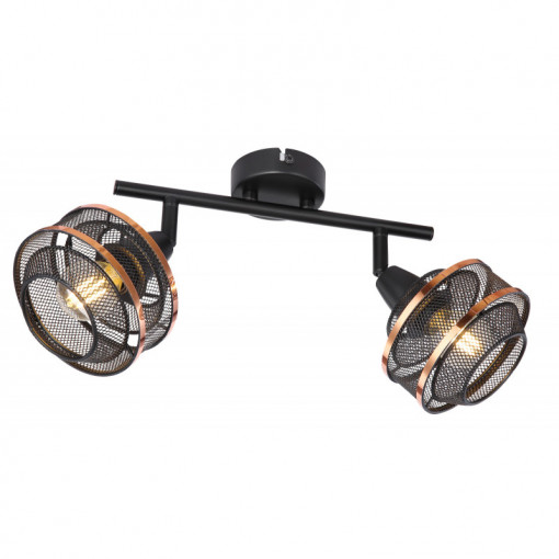 Spot Bellona 54020-2, 2xE14, negru+auriu, IP20, Globo Lighting