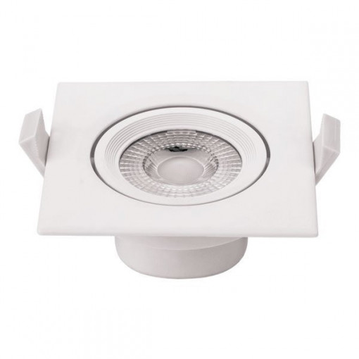 Spot LED 3268-OP, patrat, incastrat, orientabil, 5W, 375lm, lumina neutra, IP20, alb, Optonica