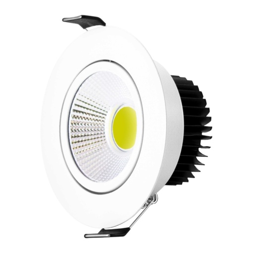 Spot led rotund incastrat COB, 5W, lumina calda 3000K, 350 lm, alb, Braytron