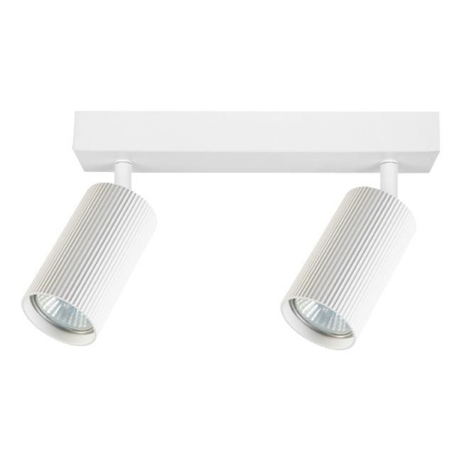 Aplica de perete Lucerno, textura striata, 2xGU10, alba mata, Masterled