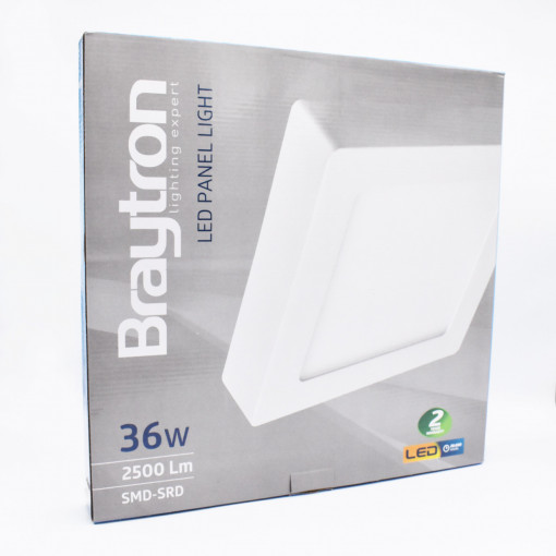 Aplica LED 36W patrata, 2500 lm, lumina naturala (4200K), IP20, 400x400 mm, alba, Braytron