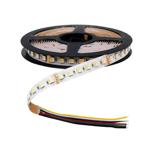 Banda LED RGB+CCT(culoarea luminii ajustabila) 5 in 1, 2700-6500 K, protectie IP20, 24V, V-TAC