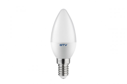 Bec LED lumanare GTV, E14, 3W(21W), 200 lm, lumina neutra (4000K), clasa energetica G