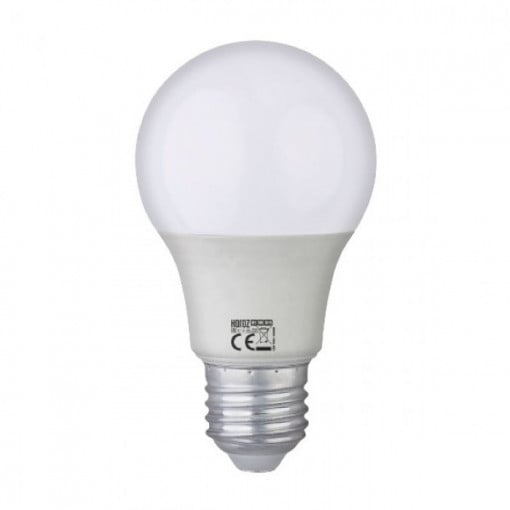 Bec led sferic 10W, Dimabil, E27, A60, 900lm, lumina naturala (6500K), opal, Horoz Electric