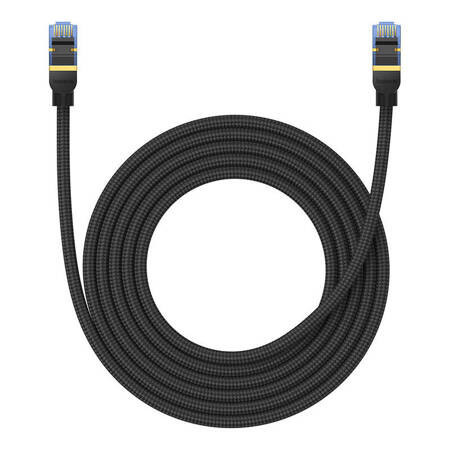 Cablu de rețea Ethernet RJ45, cat.7, 10Gbps, 3m, împletit, negru, Baseus