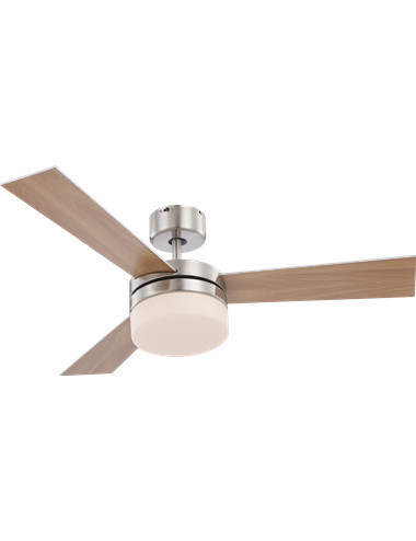 Candelabru cu ventilator Globo 0333, 2 becuri, dulie E14, opal, nichel mat