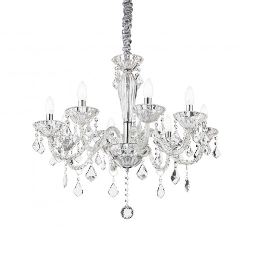 Candelabru Teipolo 034720, 8xE14, transparent, IP20, Ideal Lux