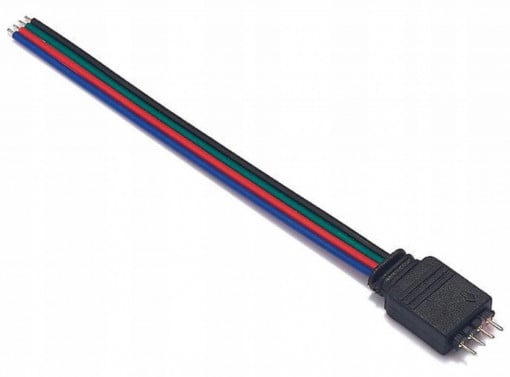 Conector alimentare banda led RGB cu 15 cm cablu