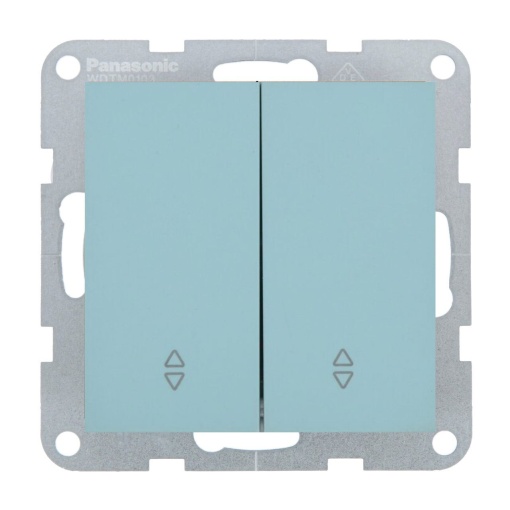 Intrerupator dublu cap scara 10A, IP20, Turcoaz, Panasonic Karre Plus 55 Soft Touch
