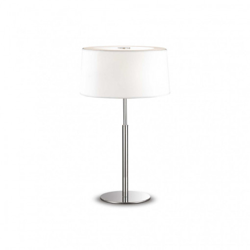Lampa de birou HILTON TL2, metal, textil, alb, 2 becuri, dulie E14, 075532, Ideal Lux