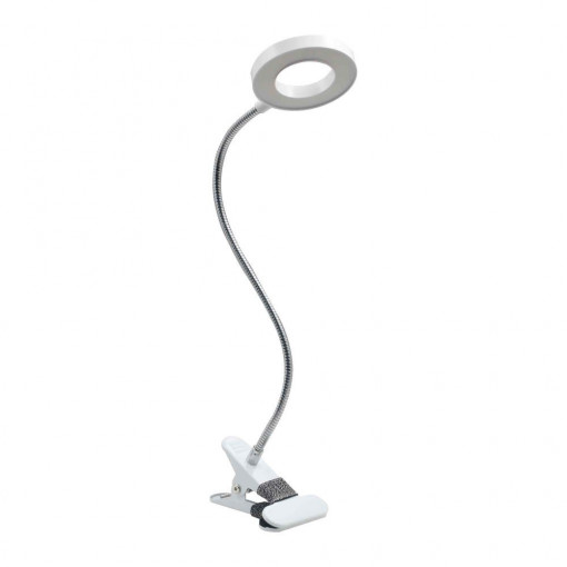 Lampa de birou LED Flex KL148010, cu intrerupator, orientabila, 8W, 790lm, lumina calda, neutra, rece, alba, IP20, Klausen