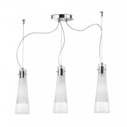 Lustra Kuky 033952, 3xE27, crom+transparenta, IP20, Ideal Lux